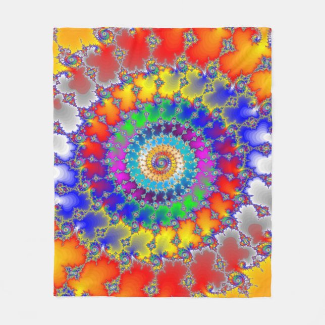 Psychedelic Fractal Fleece Blanket (Front)