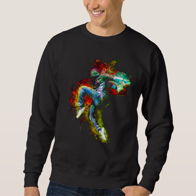 Psychedelic Fractal Hip Hop Breaker Dancer Sweatshirt (Front)