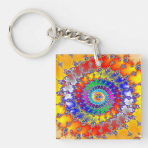 Psychedelic Fractal Keychain