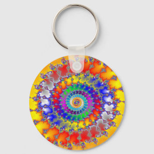 Psychedelic Fractal Keychain