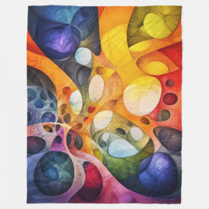 Psychedelic Fractal Pattern Fleece Blanket