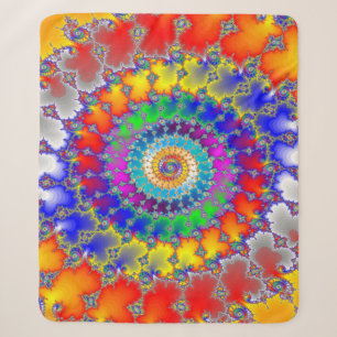 Psychedelic Fractal Sherpa Blanket