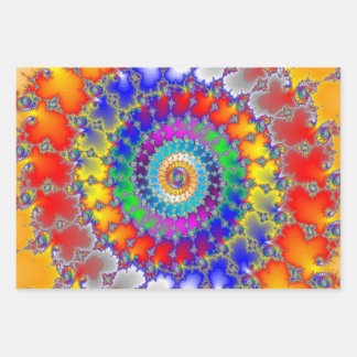 Psychedelic Fractal Wrapping Paper Sheet