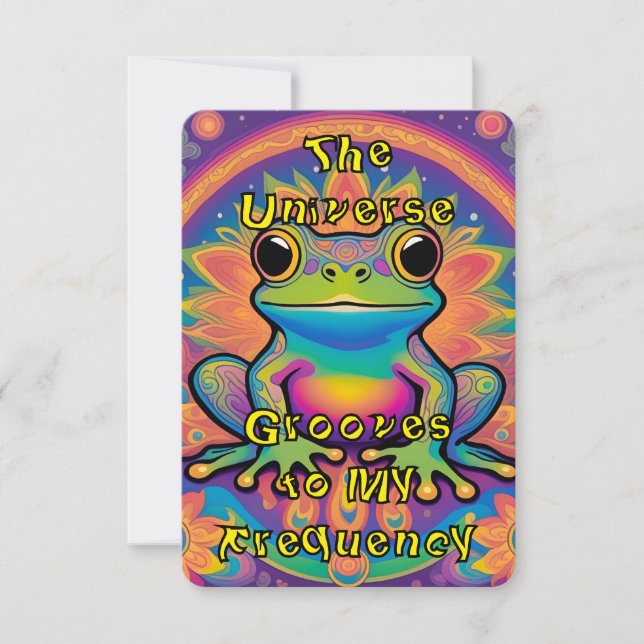 Psychedelic Frog Vibes for Confidence Self-Trust  RSVP Card (Front)