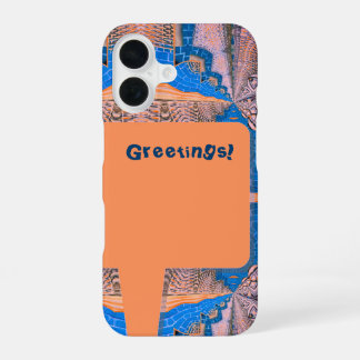 Psychedelic Fun Fractal Pattern & Text iPhone 16 Case