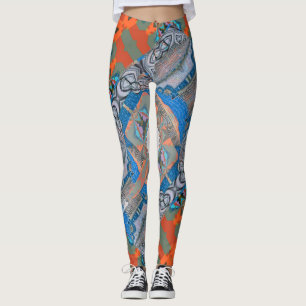 Psychedelic Fun Fractal Pattern & Text Leggings