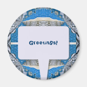 Psychedelic Fun Fractal Pattern & Text Magnet