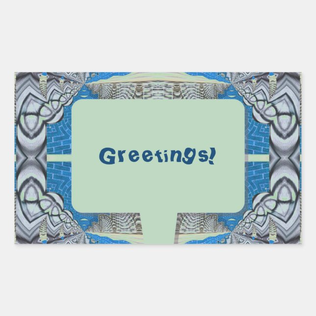 Psychedelic Fun Fractal Pattern & Text Sticker (Front)