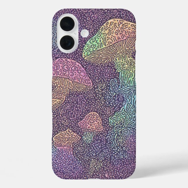 Psychedelic Fungi Galaxy - IPhone 16 Case (Back)