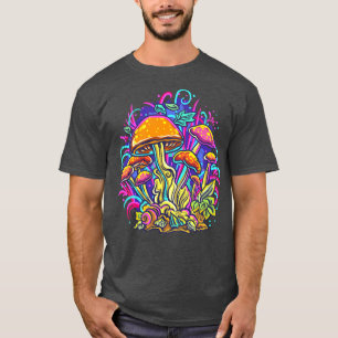 Psychedelic Fungi Mushrooms Trippy Colourful Art T-Shirt
