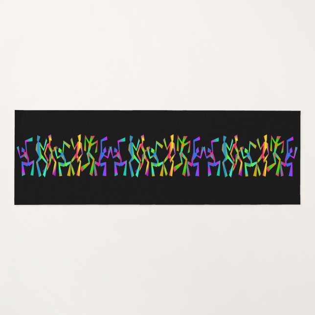 Psychedelic Funky Dancers Yoga Mat (Front (Horizontal))
