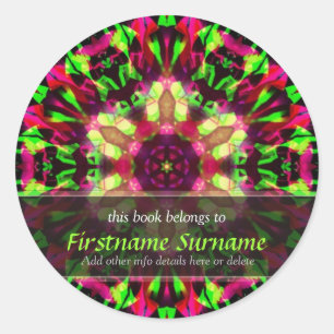 Psychedelic Funtimes Art Bookplate Sticker