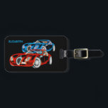 Psychedelic Futuristic Glowing Neon Sport Cars Luggage Tag<br><div class="desc">Psychedelic Futuristic Glowing Neon Sport Cars. Beautiful Sport Racing Cars Neon Glowing In Blue,  Purple And Red. For All Racing Car Fans. Perfect As A Birthday Gift Or Christmas Gift.</div>