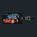 Psychedelic Futuristic Glowing Neon Sport Cars Luggage Tag<br><div class="desc">Psychedelic Futuristic Glowing Neon Sport Cars. Beautiful Sport Racing Cars Neon Glowing In Blue,  Purple And Red. For All Racing Car Fans. Perfect As A Birthday Gift Or Christmas Gift.</div>
