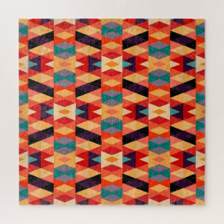 Psychedelic Geometric Background: Vintage Grunge. Jigsaw Puzzle