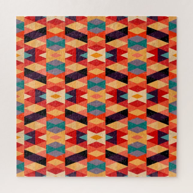 Psychedelic Geometric Background: Vintage Grunge. Jigsaw Puzzle (Vertical)