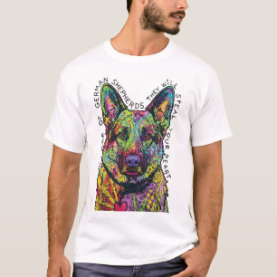 Psychedelic German Shepherd Heart T-Shirt