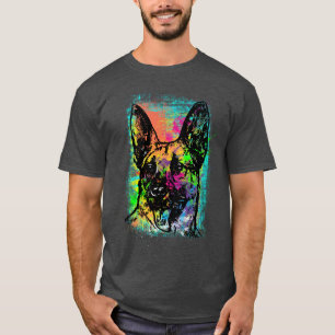Psychedelic German Shepherd – Vibrant Neon Dog Art T-Shirt