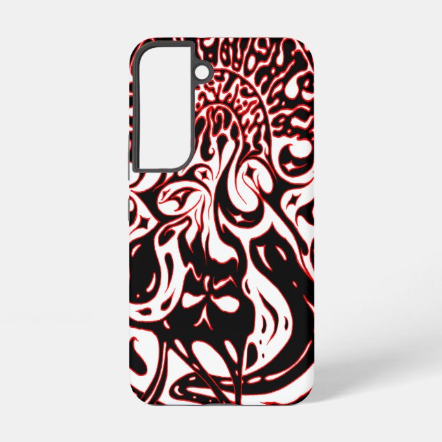Psychedelic Ghost - Black White and Red Samsung Galaxy S22 Case (Back)
