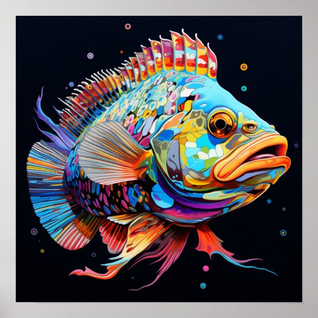 Psychedelic Giant Grouper Poster (Front)