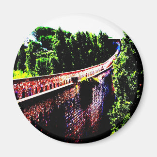 psychedelic Girona bridge wall, Spain Magnet