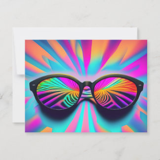 Psychedelic Glasses Postcard
