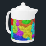 Psychedelic Glitter Pattern Teapot<br><div class="desc">Bright Psychedelic Colours Glitter trendy pattern!</div>