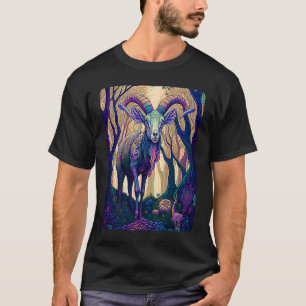 Psychedelic Goat In The Mushroom Forest T-Shirt