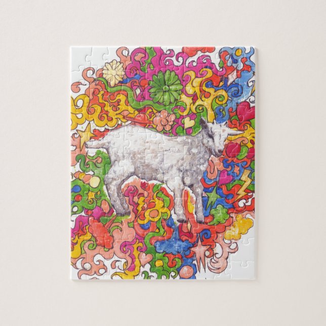 Psychedelic Goat Jigsaw Puzzle (Vertical)