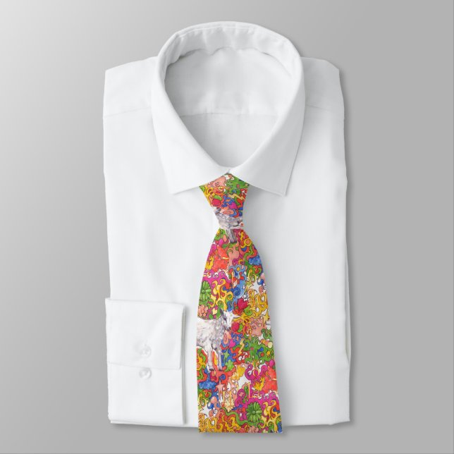 Psychedelic Goat Tie (Tied)
