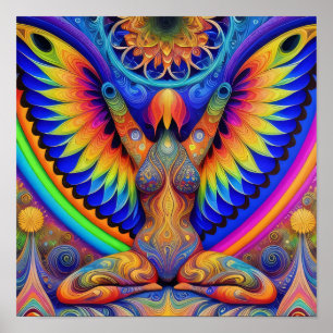 Psychedelic Goddess Colorful Poster