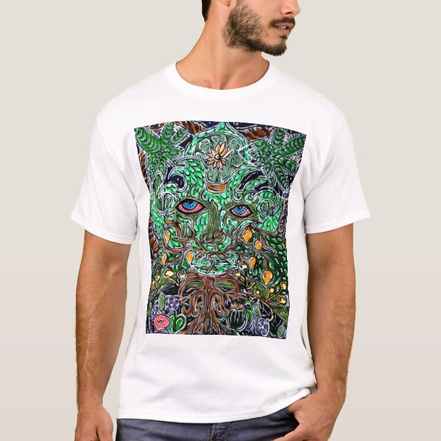 psychedelic green man T-Shirt (Front)