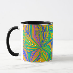 Psychedelic Green Mix Abstract Colourful Mug
