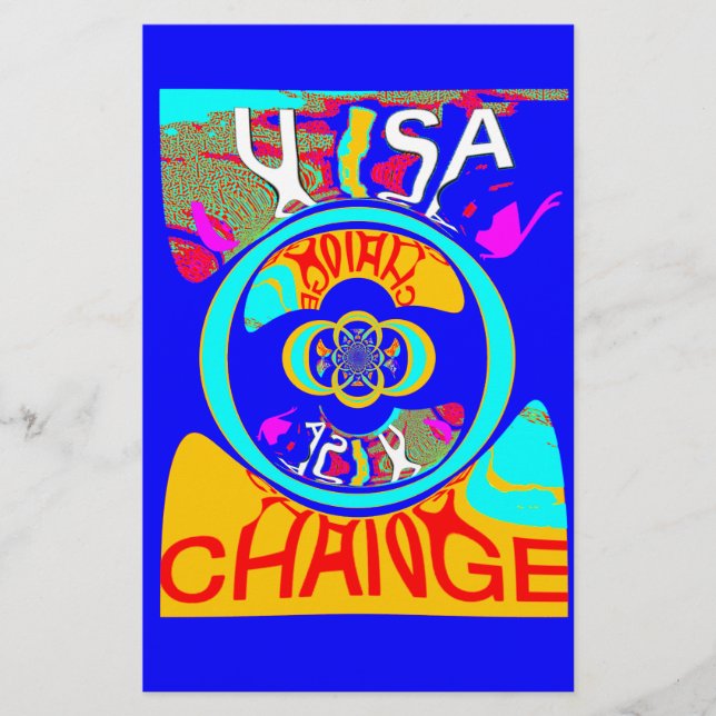 Psychedelic Groove: Pop Art Abstract Energy Stationery (Front)