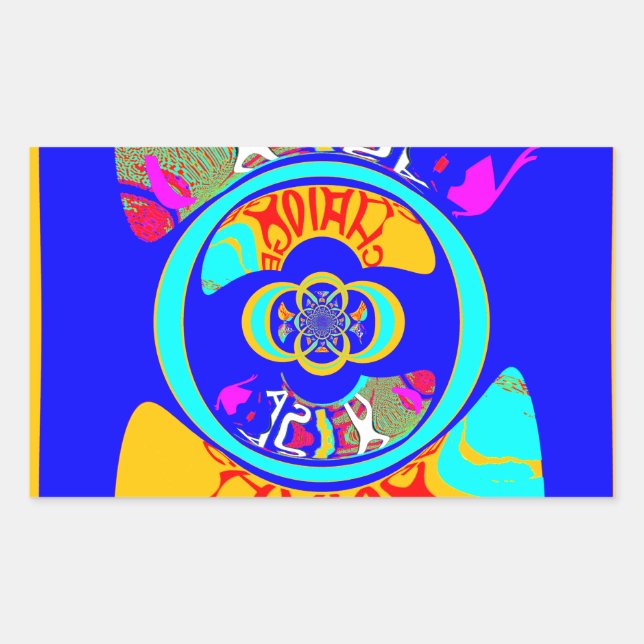 Psychedelic Groove: Pop Art Abstract Energy Sticker (Front)
