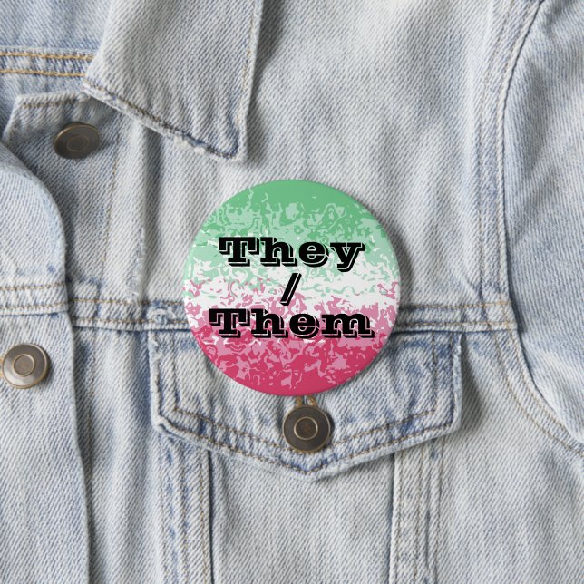 Psychedelic Groovy Abstract Abrosexual Pride Flag 3 Inch Round Button (In Situ)