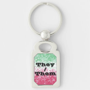 Psychedelic Groovy Abstract Abrosexual Pride Flag Keychain