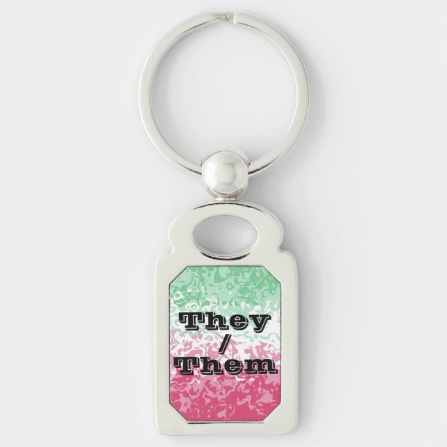 Psychedelic Groovy Abstract Abrosexual Pride Flag Keychain (Front)