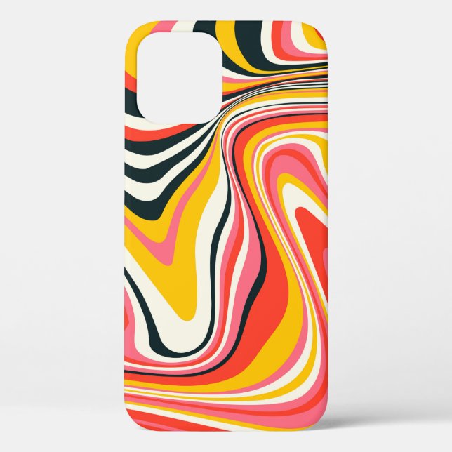 Psychedelic groovy background. Colourful abstract  Case-Mate iPhone Case (Back)