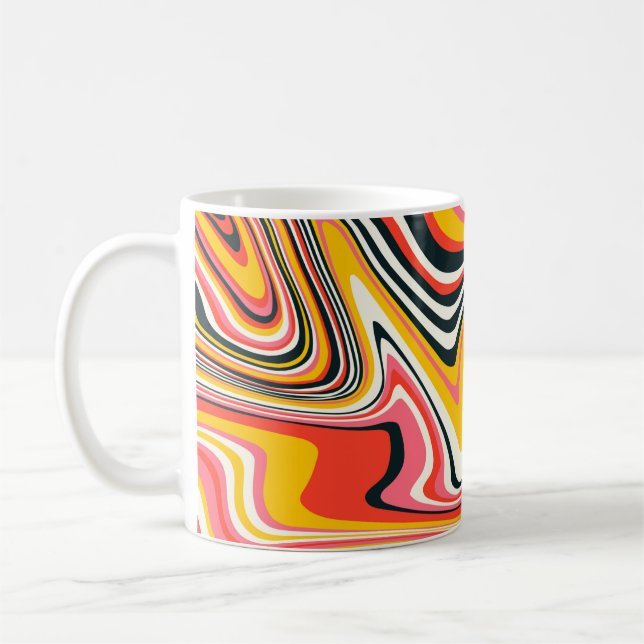 Psychedelic groovy background. Colourful abstract  Coffee Mug (Left)