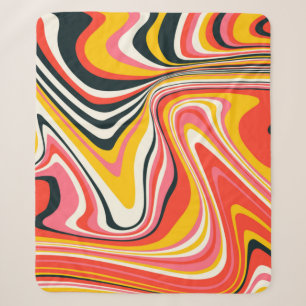 Psychedelic groovy background. Colourful abstract Sherpa Blanket