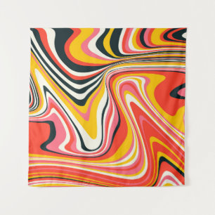 Psychedelic groovy background. Colourful abstract  Tapestry