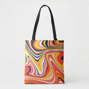 Psychedelic groovy background. Colourful abstract  Tote Bag
