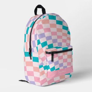 Psychedelic Groovy Chequerboard Printed Backpack