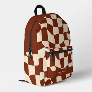 Psychedelic Groovy Chequerboard Printed Backpack