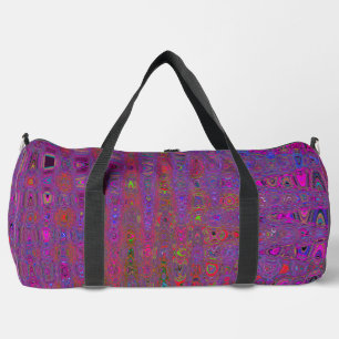 Psychedelic Groovy Magenta Retro Atomic Waves Duffle Bag