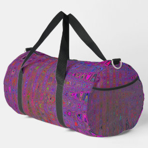 Psychedelic Groovy Magenta Retro Atomic Waves Duffle Bag