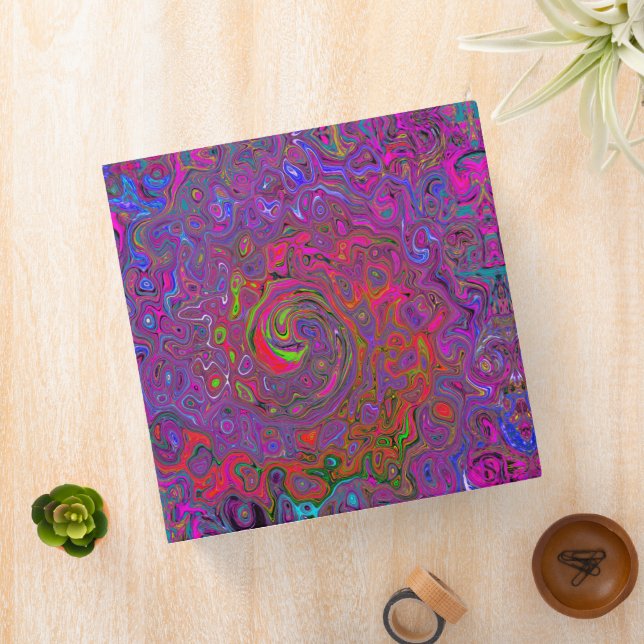 Psychedelic Groovy Magenta Retro Liquid Swirl Binder (In Situ)