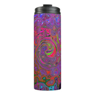 Psychedelic Groovy Magenta Retro Liquid Swirl Thermal Tumbler