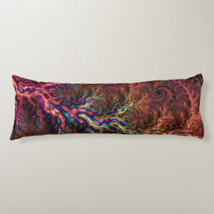 Psychedelic Groovy Trippy Funky Colourful Fractal Body Pillow